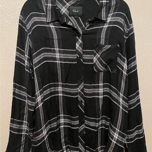 Rails Black and White Plaid Button Down Shirt